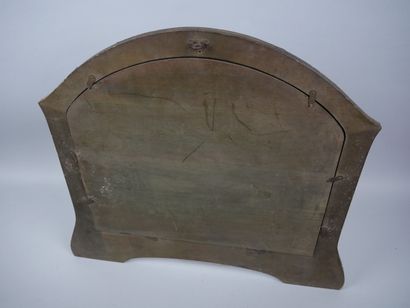 Frame in natural wood and stamped metal decorated...