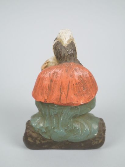 Polychrome plaster subject depicting a Breton...