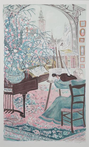 Renée HALPERN (1914-2008) 
Le salon de musique
Lithograph...