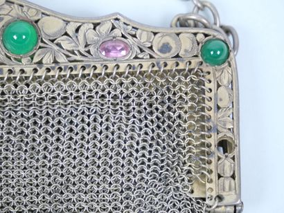 800-thousandth silver alms purse with openwork...