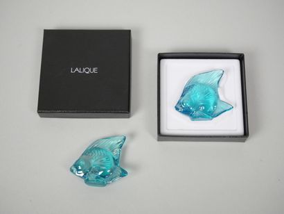 LALIQUE FRANCE
Fish
Subject in turquoise-blue...