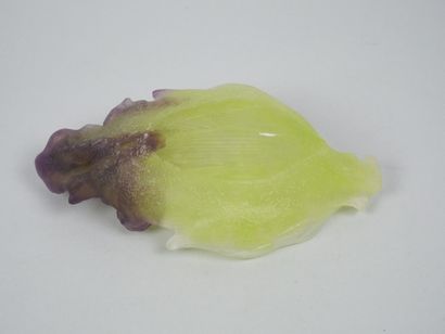 DAUM FRANCE 
Glass paste bowl with iris design...