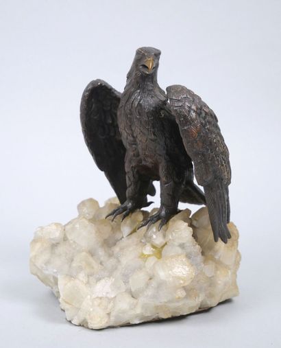 Modern school
Eagle 
Subject in brown patina...
