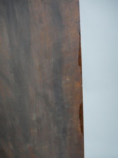 Set of two decorative panels in natural wood,...