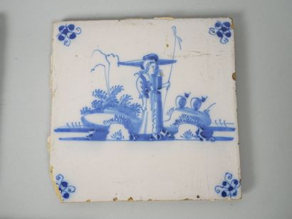 DELFT
Set of fifteen earthenware tiles with...