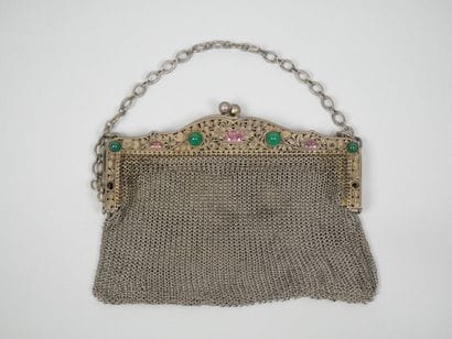 800-thousandth silver alms purse with openwork...