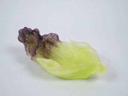 DAUM FRANCE 
Glass paste bowl with iris design...