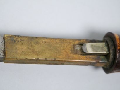 Imitation bamboo cane sword with silver-plated...