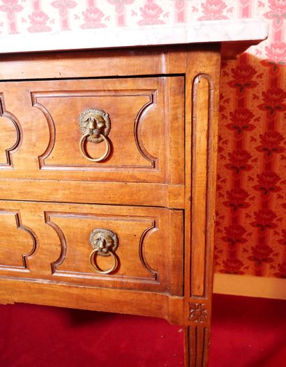 Molded walnut chest of drawers, opening with...
