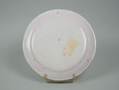 STRASBOURG
Round earthenware plate with blue...