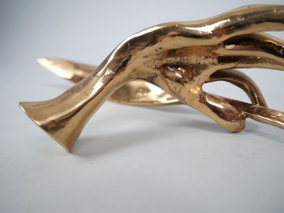 Yves LOHE (Born 1947)
Hand with pen 
Bronze...