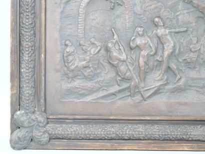 Sheet metal bas-relief depicting the Abduction...