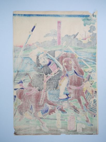 Set of two triptych prints, oban tate-e,...