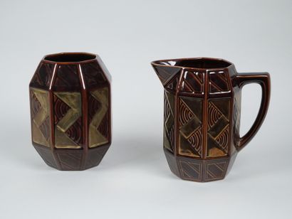 SAINT-CLEMENT
Reunion of brown-glazed earthenware...