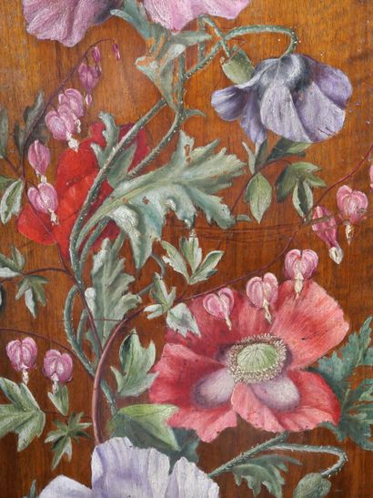 Set of two decorative panels in natural wood,...