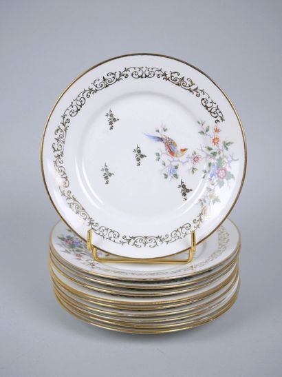 CHADELAUD in LIMOGES
Suite of 10 plates with...
