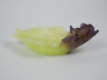 DAUM FRANCE 
Glass paste bowl with iris design...
