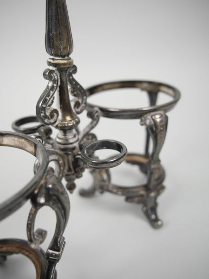 Pair of glass oil and vinegar cruets with...