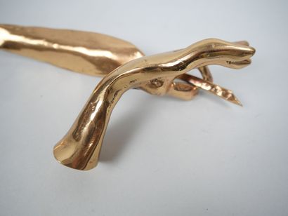 Yves LOHE (Born 1947)
Hand with pen 
Bronze...