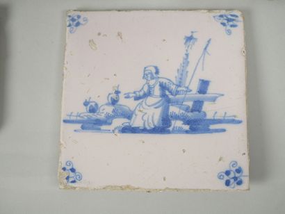 DELFT
Set of fifteen earthenware tiles with...