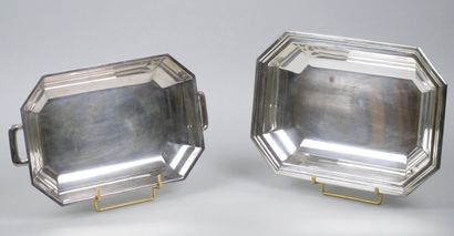 Set of one octagonal-shaped silver-plated...