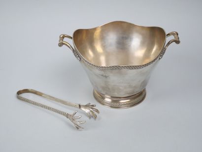 Ice bucket in silver 950 thousandths, the...