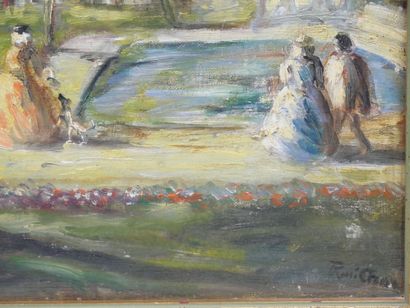 Modern School
People in a park
Oil on canvas...