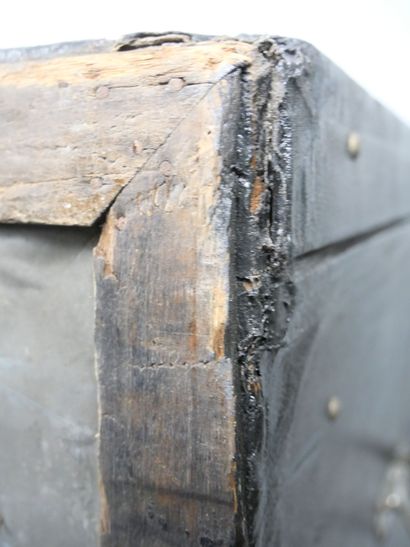 Important car trunk in wood covered with...