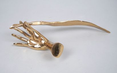Yves LOHE (Born 1947)
Hand with pen 
Bronze...