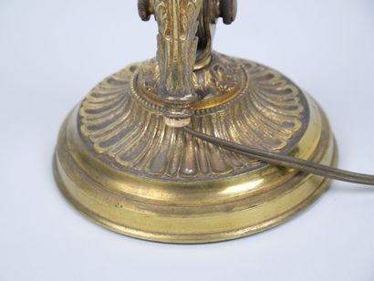 Banker's desk lamp in chased and gilded bronze,...