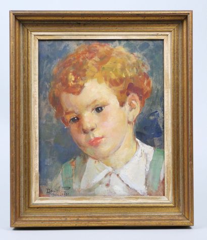 Modern School
Child's face
Oil on panel signed...