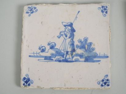 DELFT
Set of fifteen earthenware tiles with...