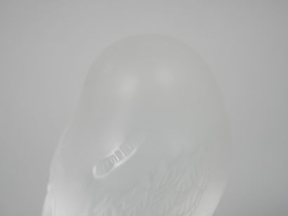 LALIQUE FRANCE
Owl
Partially frosted crystal...