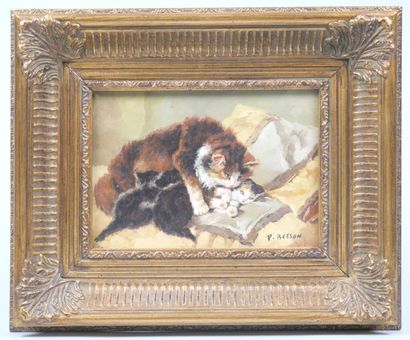 20th century school
Cats on a bed
Oil on...