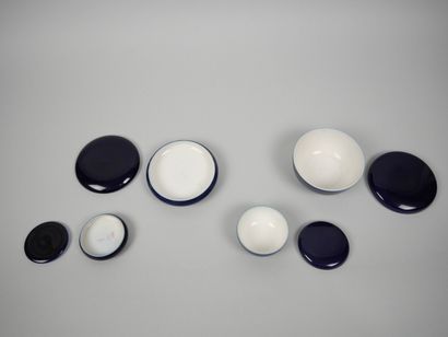 SEVRES
Reunion of 4 small blue porcelain...