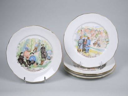 LIMOGES for KANTERBRAU
Suite of 5 porcelain...