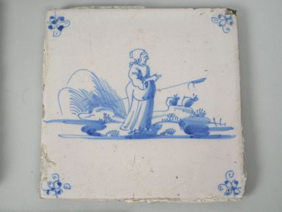 DELFT
Set of fifteen earthenware tiles with...