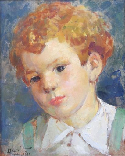Modern School
Child's face
Oil on panel signed...