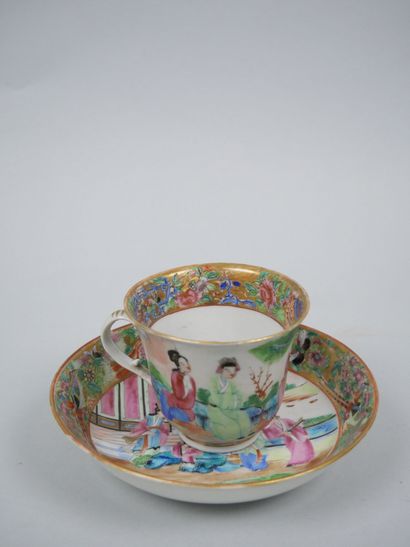 CHINA CANTON
Porcelain cup and saucer with...