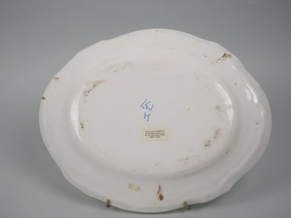 STRASBOURG 
Earthenware oval dish with contoured...
