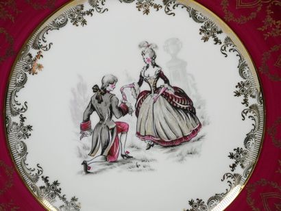 LIMOGES FRANCE
Pair of porcelain dishes decorated...
