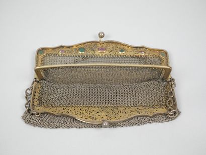 800-thousandth silver alms purse with openwork...