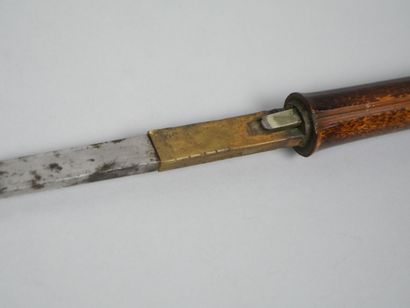 Imitation bamboo cane sword with silver-plated...