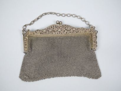 800-thousandth silver alms purse with openwork...