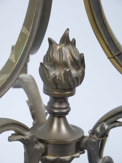 Bronze and brass lamp base in the shape of...
