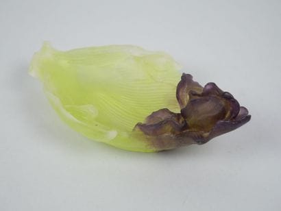 DAUM FRANCE 
Glass paste bowl with iris design...