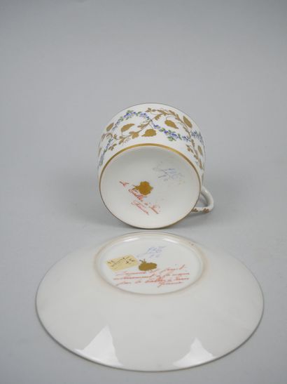 LE TALLEC 
Porcelain cup and saucer with...