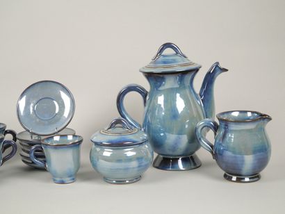 VALLAURIS (?)
Glazed earthenware coffee set...