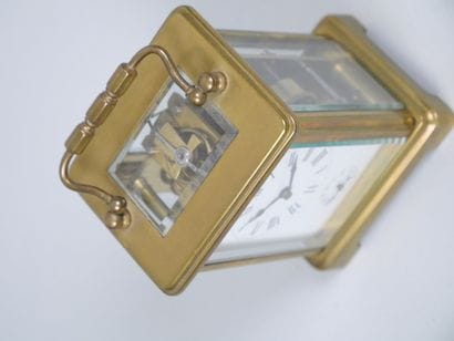 Officer's travel alarm clock with brass cage...