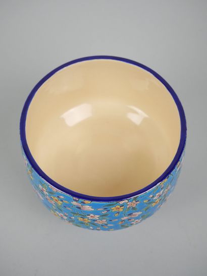 LONGWY
Earthenware pot with cloisonné enamel...